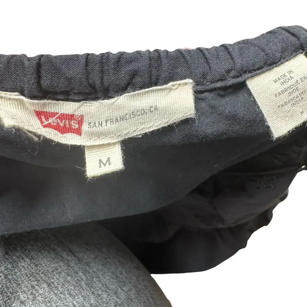 Levi's Cora Cotton Pointel Eyelette Mini Tiered Anthracite Night Black Medium
